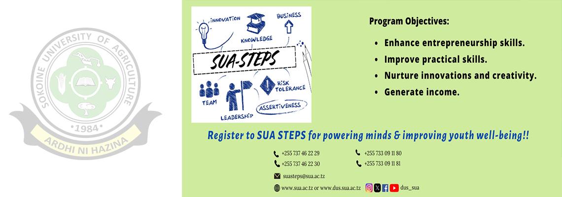 2ND CALL FOR REGISTRATION OF STUDENTS GROUPS FOR SKILLS TRAINING IN ENTREPRENUERSHIP AND PROPRIETORSHIP FOR STUDENTS (SUA STEPS)